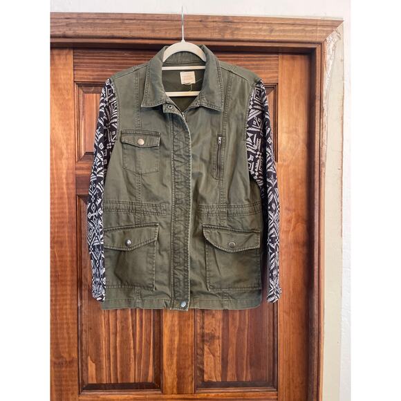 Sun and Shadow Contrast Sleeve Field Jacket Medium - Picture 2 of 7